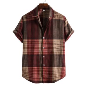 Slim Fit Plaid Pattern Shirt