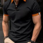 Collar T-shirt Solid Color