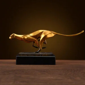 Metallic Leopard Sculpture
